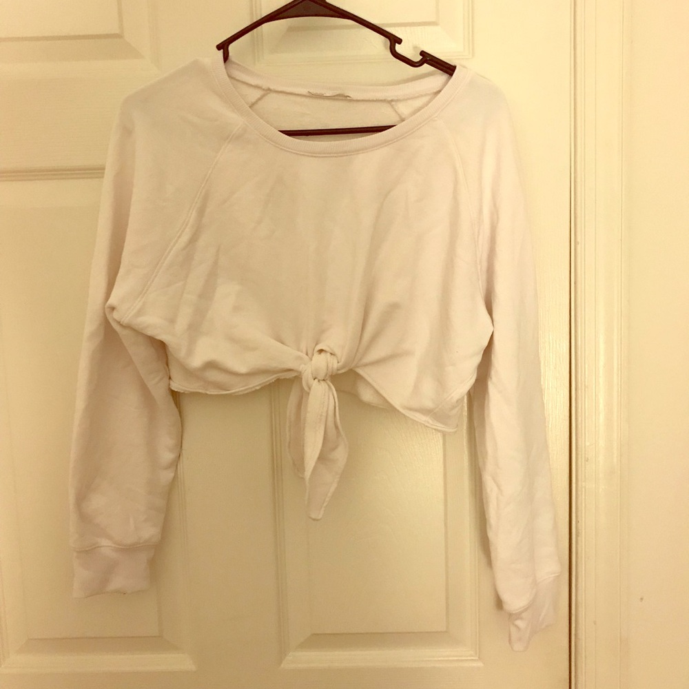 Zara crop top athleta style sweatshirt
